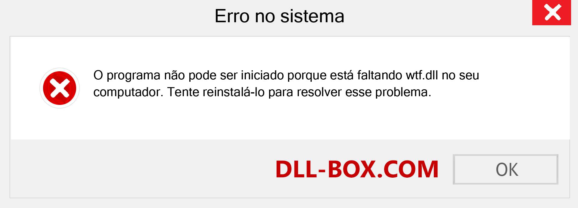 Arquivo wtf.dll ausente ?. Download para Windows 7, 8, 10 - Correção de erro ausente wtf dll no Windows, fotos, imagens